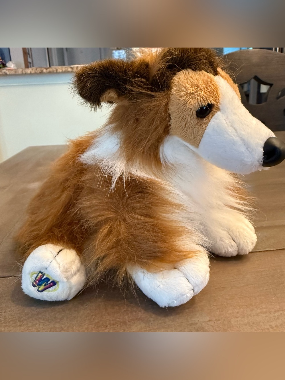 Ganz Webkinz Collie Dog Plush Toy  Stuffed Animal No Code Preowned